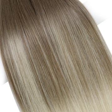 Fshine Virgin Hand Tied Weft Hair Balayage Color 100% Human Hair Bundles (#8/60) - FShine Shop